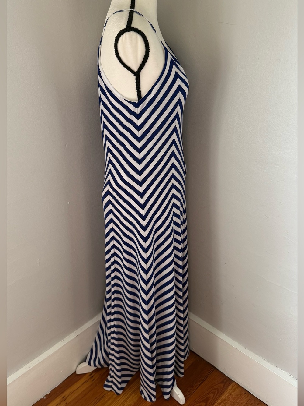 Polo Ralph Lauren Flattering Striped Maxi Dress Blue White Large - Picture 3 of 13